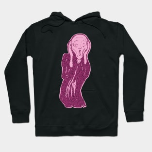 The Scream  minimalized Lollipop Pink Hoodie